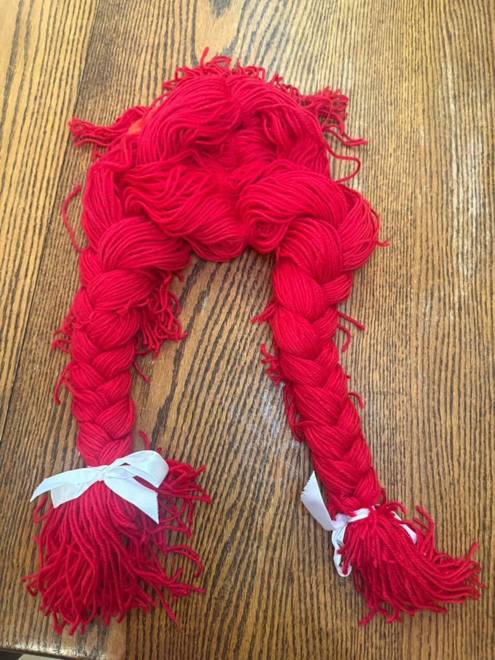 Red Yarn Rag Doll Wig + BONUS New Spirit Wig Cap great for Raggedy Ann or Sally - Picture 6 of 12